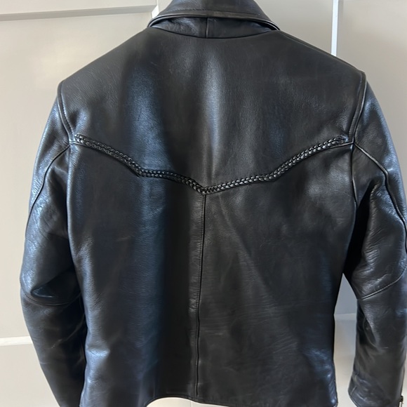 Black Leather Women’s Motorcycle Jacket - Picture 2 of 6